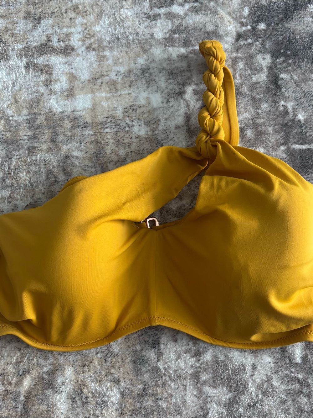 Yellow Braided Strap Bikini Top